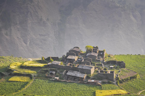 Abandoned houses,Rasuwa district, Bagmati region,Nepal,Asia