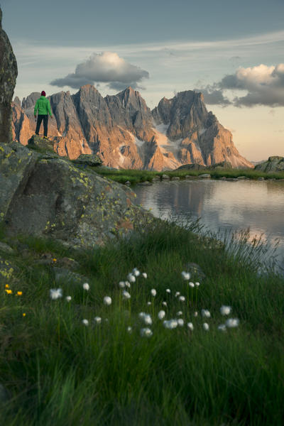 Europe, Italy, Trentino Alto Adige, Rolle pass, Dolomites, Cimon della Pala.
Vision of a sunset on the Pale di San Martino
