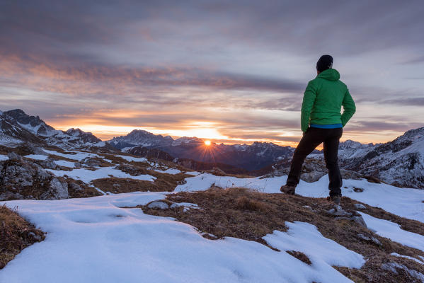 Europe,Italy, Dolomites, Fassa Valley, Trentino.
sunrise in San Pellegrino