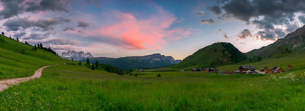 Europe,Italy,Trentino,Dolomites,Fassa Valley.
Mountain meadows in Fuciade