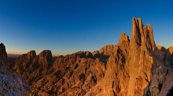 Europe,Italy,Dolomites,Trentino,Alto Adige,Fassa valley.
Vajolet towers