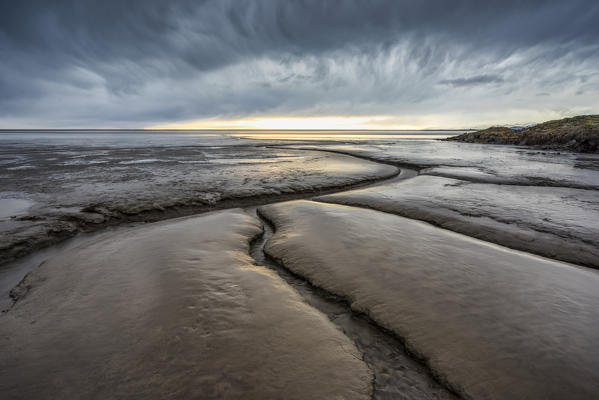 Lines on the beach near the town of Hofn, Eastern Iceland, Europe