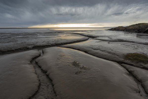 Lines on the beach near the town of Hofn, Eastern Iceland, Europe