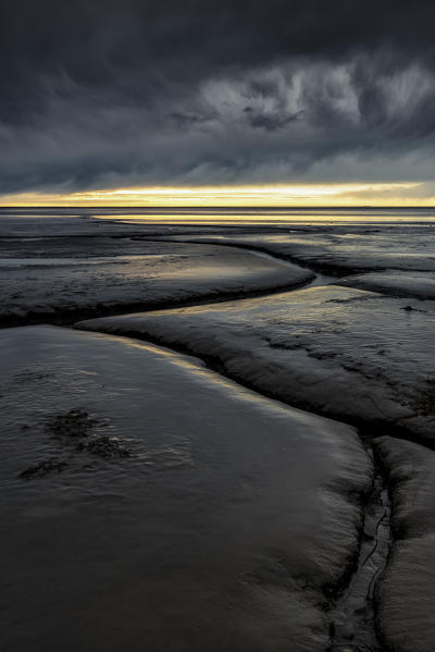 Lines on the beach near the town of Hofn, Eastern Iceland, Europe