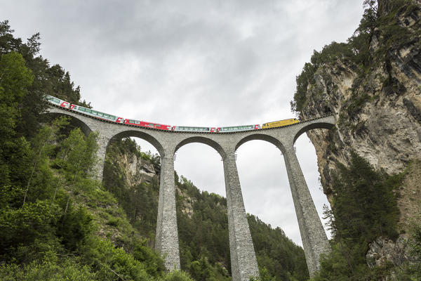 Glacier Express & Landwasser Viaduct, Filisur, Graubunden, Switzerland