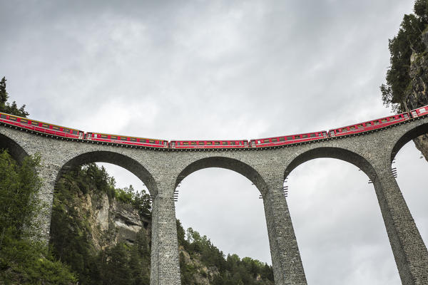 Glacier Express & Landwasser Viaduct, Filisur, Graubunden, Switzerland