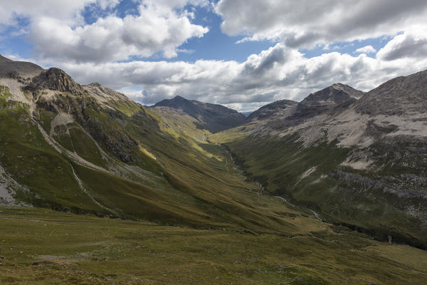 Switzerland, Graubunden, Engadin. Landscape of Fain Valley.