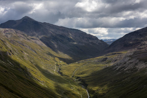 Switzerland, Graubunden, Engadin. Landscape of Fain Valley.