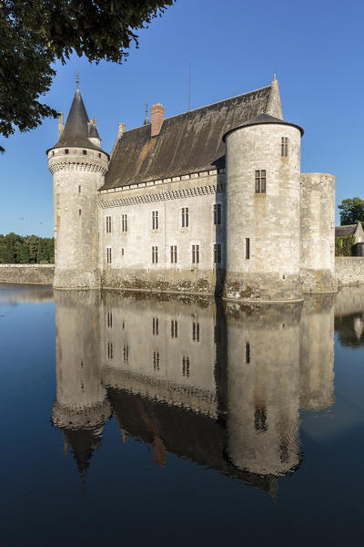 Castle and its moat. Sully-sur-Loire, Loiret, France.
