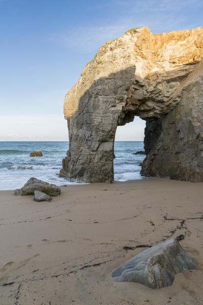 Port Blanc arch. Quiberon peninsula, Morbihan, Brittany, France.