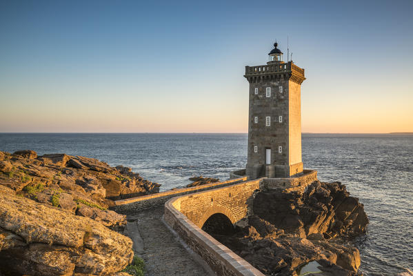 Kermorvan lighthouse. Le Conquet, Finistère, Brittany, France.
