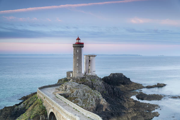 Petit Minou lightouse at sunrise. Plouzané, Finistère, Brittany, France.
