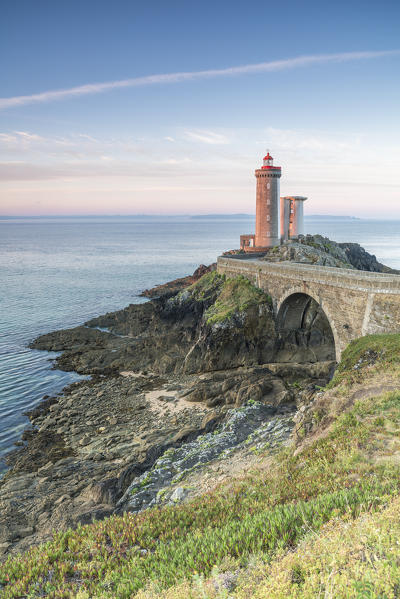 Petit Minou lightouse at sunrise. Plouzané, Finistère, Brittany, France.