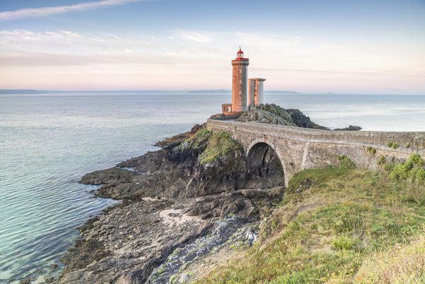 Petit Minou lightouse at sunrise. Plouzané, Finistère, Brittany, France.