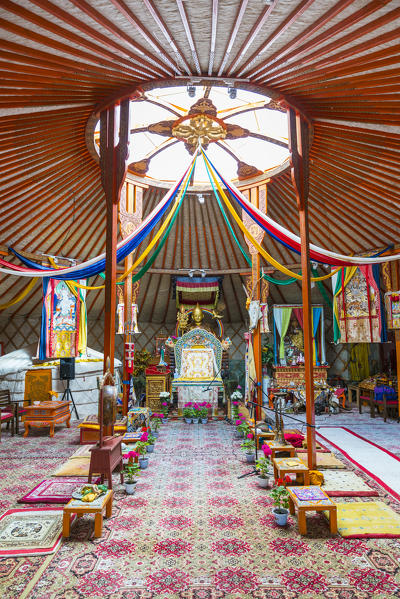 Interiors of a Tsorjiin Khureenii temple. Middle Gobi province, Mongolia.