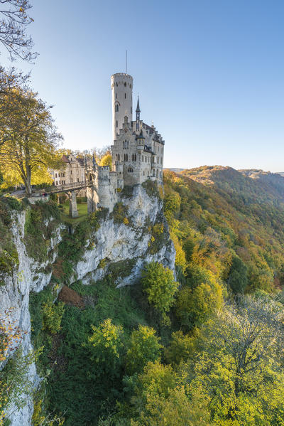 Lichtenstein castle in autumn. Lichtenstein, Baden-Württemberg, Germany