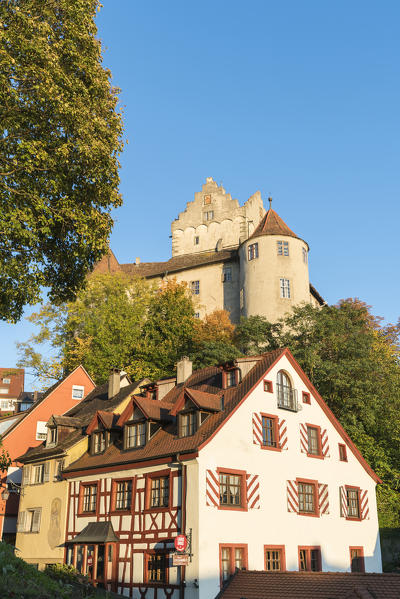Old Castle and timber-framed house. Meersburg, Baden-Württemberg, Germany.