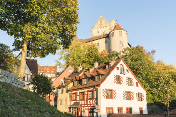 Old Castle and timber-framed house. Meersburg, Baden-Württemberg, Germany.
