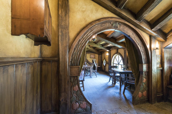 Interiors of The Green Dragon Inn. Hobbiton Movie Set, Matamata, Waikato region, North Island, New Zealand.