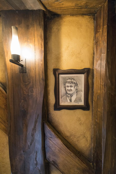 Painting on the wall at The Green Dragon Inn. Hobbiton Movie Set, Matamata, Waikato region, North Island, New Zealand.