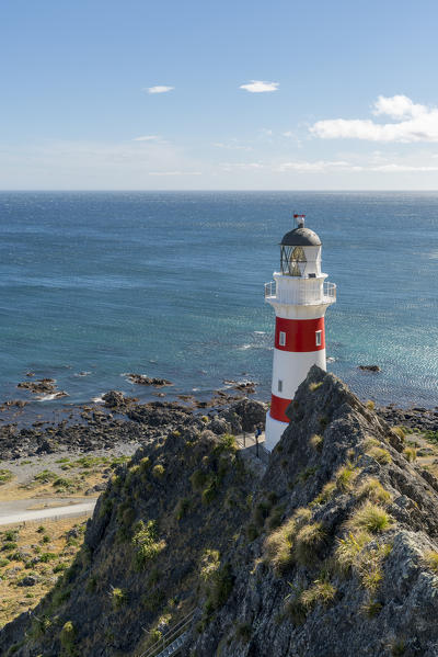 Cape Palliser lighthouse, Cape Palliser, Wellington region, North Island, New Zealand.