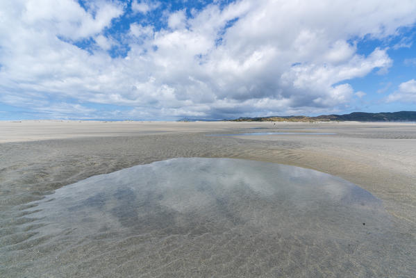 Low tide in Farewell Spit Nature Reserve, Puponga, Tasman district, South Island, New Zealand.