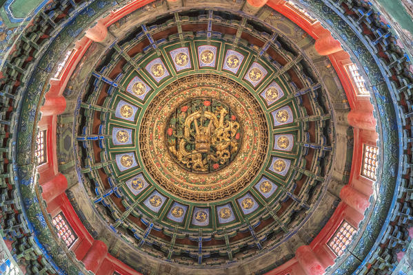 Interiors of one of the pavilions in the Imperial Garden of the Forbidden City. Beijing, People's Republic of China.