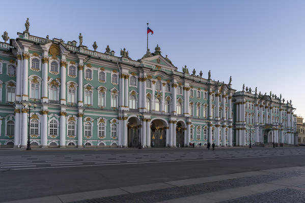 Winter Palace in Palace square just before dawn. Saint Petersburg, Russia.