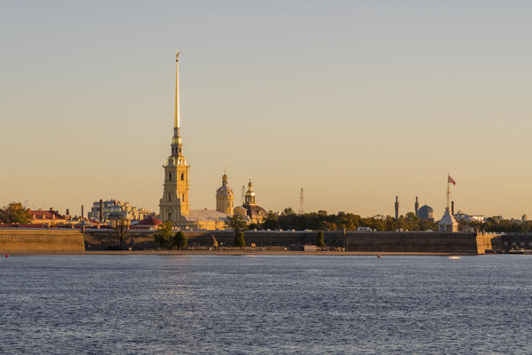 Peter and Paul fortress on Neva River. Saint Petersburg, Russia.