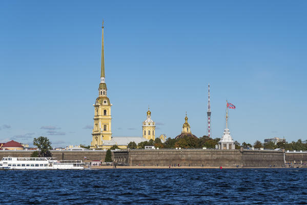 Peter and Paul fortress on Neva River. Saint Petersburg, Russia.