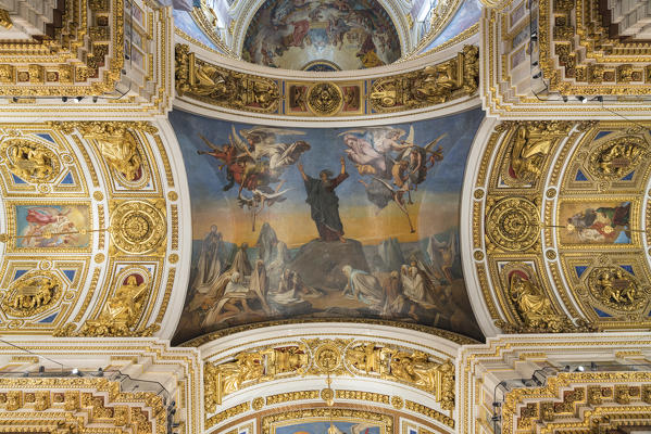 Details of the decorated interiors of Saint Isaac's Cathedral. Saint Petersburg, Russia.