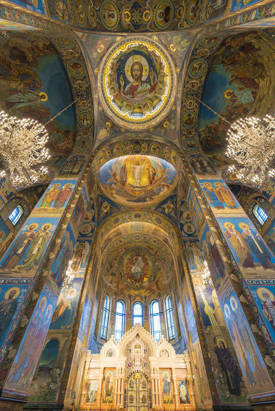 Interiors of the Church of the Saviour on Spilled Blood. Saint Petersburg, Russia.