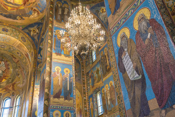 Interiors of the Church of the Saviour on Spilled Blood. Saint Petersburg, Russia.