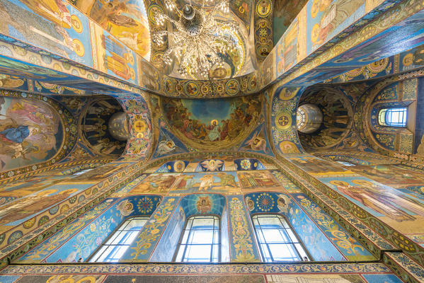 Interiors of the Church of the Saviour on Spilled Blood. Saint Petersburg, Russia.