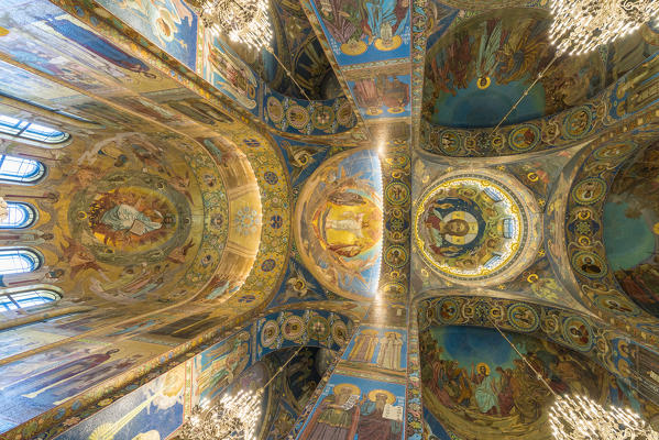 Interiors of the Church of the Saviour on Spilled Blood. Saint Petersburg, Russia.