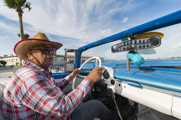 Driving around Old Havana on a Classic American car, Havana, Havana Province, Cuba