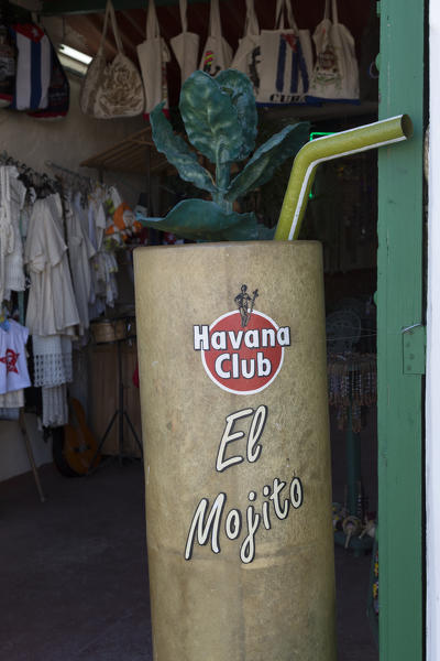 Giant Mojito cocktail decoration at the entrance of a bar in Trinidad, Trinidad & Sancti Spiritus Province, Cuba