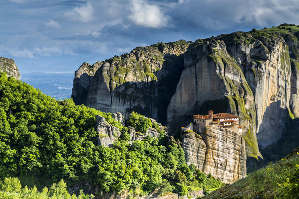 Orthodox Monastery and rock boulders in Meteora near Kalambaka, Thessaly, Greece