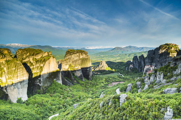 Orthodox Monastery and rock boulders in Meteora near Kalambaka, Thessaly, Greece