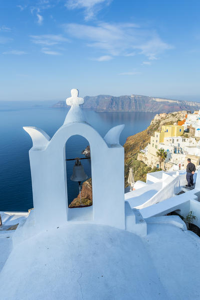 Typical buildings and churches in Oia, Santorini, Cyclades Islands, Greece