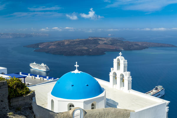 Firostefani and the Santorini caldera in Santorini, Cyclades Islands, Greece