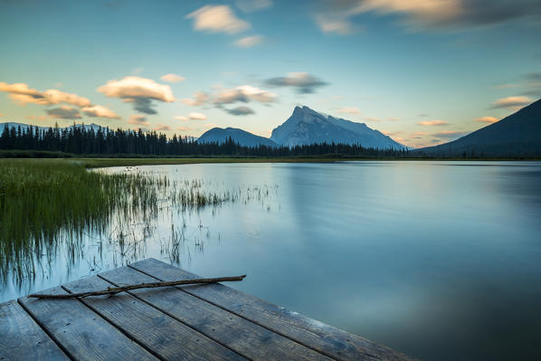 Mt. Rundle at Sunrise, Vermilion Lakes, Banff National Park, Alberta, Canada