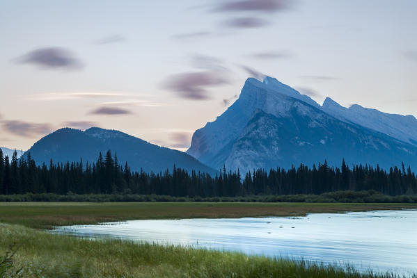 Mt. Rundle at Sunrise, Vermilion Lakes, Banff National Park, Alberta, Canada