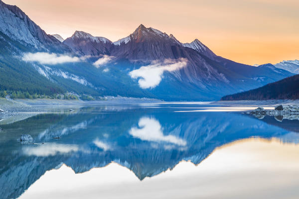 Sunrise on Medicine Lake, Jasper National Park, Alberta, Canada