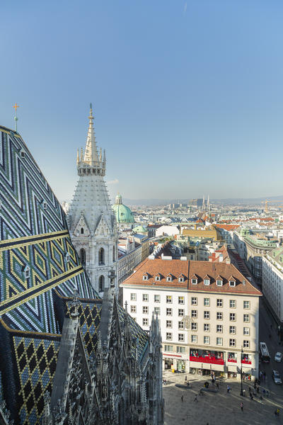 View from the top of St. Stephen's Cathedral or Stephansdom, Vienna, Austria