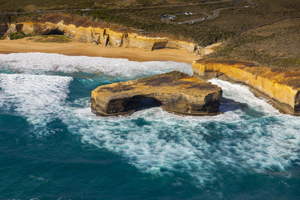 London Arch (London Bridge) and Twelve Apostles Marine National Park near Port Campbell, Great Ocean Road, Victoria, Australia