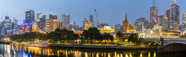 Cityscape at dusk, Melbourne, Victoria, Australia