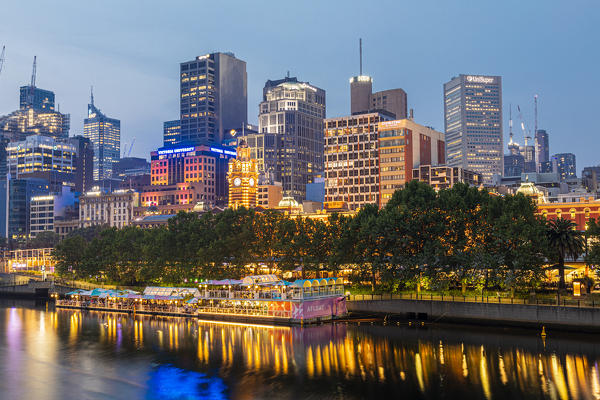 Cityscape at dusk, Melbourne, Victoria, Australia