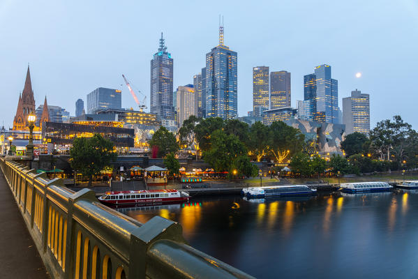 Cityscape at dusk, Melbourne, Victoria, Australia