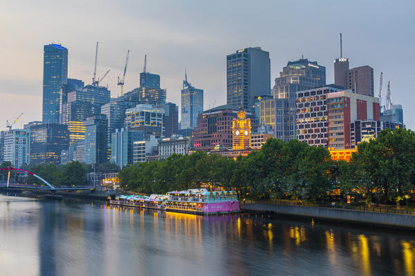 Cityscape at dusk, Melbourne, Victoria, Australia